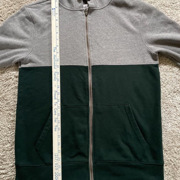 Goodfellow & Co Men's Color Blocked Green and Gray Jacket Hoodie Size Medium - Picture 5 of 5